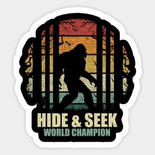 Sasquatch bigfoot Hide seek world champion Bigfoot Retro Gift Sticker